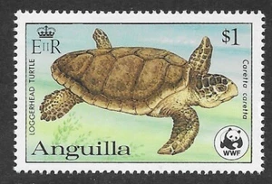 ANGUILLA $1 LOGGERHEAD TURTLE - THE TOP VALUE OF 1983 WWF TURTLES SET (SG 563) - Picture 1 of 1