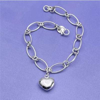 Bracciale Braccialetto Donna in metallo placcato argento 925 - Idea regalo D010 - Immagine 1 di 2