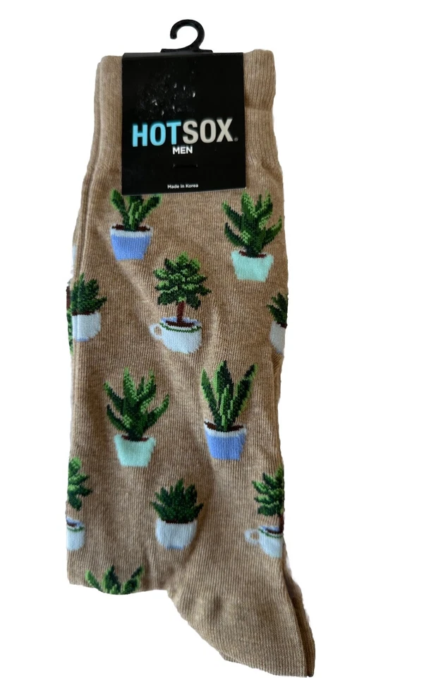 Hot Sox Calcetines Hombre Plantas de Casa/Jardinería Crew 1 Par, Marrón, Para Hombre 10-13 Nuevos con Etiquetas Foto 1 de 4