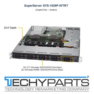 Supermicro SYS-1029P-WTRT X11DDW-NT 2x Xeon Gold 5120 2.2GHz 192GB 1U Server - Picture 1 of 3