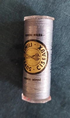 Bobine fil coton super simili ciseaux Wallaer frères Lille gris fer - Photo 1/2