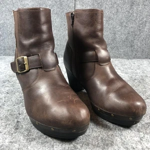 Stivaletti Clarks donna taglia 8 M pelle marrone fibbia zip laterale 39320 - Foto 1 di 15