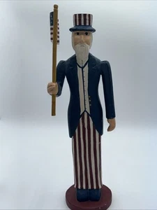 RARE 1997 House of Hatten Patriotic Uncle Sam Betsy Ross Flag Folk Art HTF - Picture 1 of 19