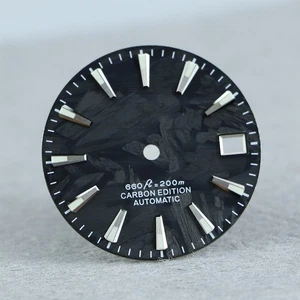 28.5mm black carbon fiber dial for NH35/NH36 BGW9 lume Customized logo - Picture 1 of 7