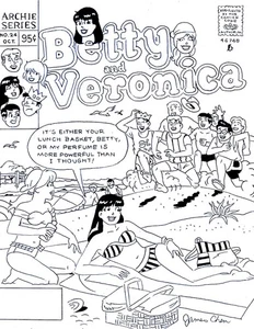 BETTY & VERONICA # 24 CUBIERTA RECREACIÓN BIKINI TRAJE DE BAÑO ARTE CÓMIC original - Imagen 1 de 1