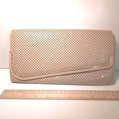 Bolso Bandolera Bolso Bandolera Vintage Malla Estilo Glomesh Sobre Beige Años 80 Foto 1 de 4