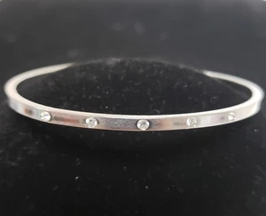 Michael Kors Silver Tone Bracelet With 5 Rhinestones Cuff 6.75 Boho Whimsy Goth - Picture 1 of 13