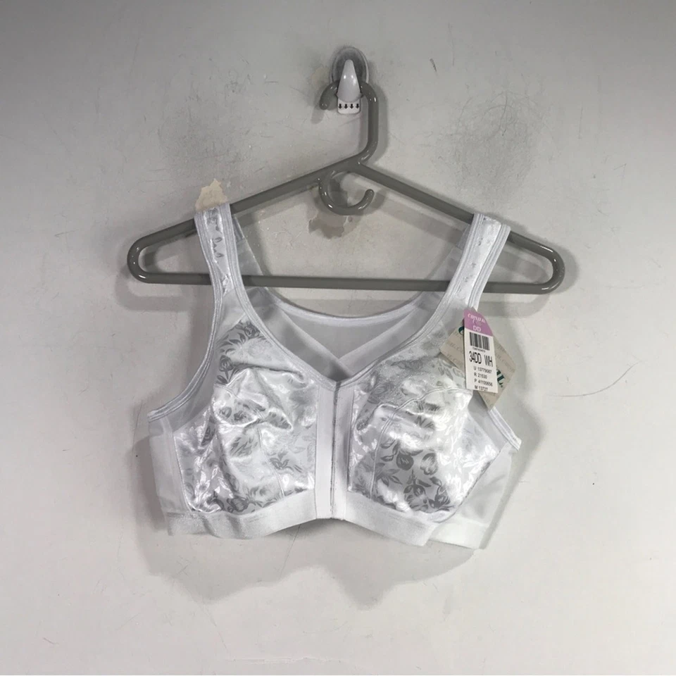 Carnival Front Closure Adjustable Strap Back Support Bra, Women's Size 34DD -Wht - Image 1 of 4