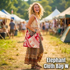 Bolso de tela con estampado de elefante Rayón hecho a mano de Tailandia correa ajustable - Imagen 1 de 28