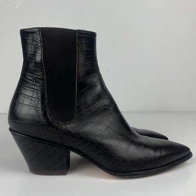 Botines AGL marrón con puntera puntiaguda en relieve de cocodrilo talla 39 o 9 Foto 1 de 4