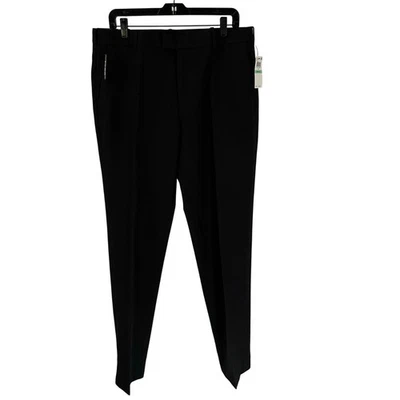 Pantalones rectos de vestir negros Van Heusen nuevos con etiquetas para hombre talla 34x32 Foto 1 de 4