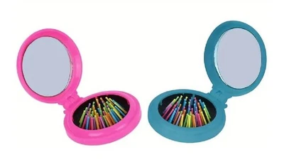 2-Pack Folding Hair Brush with Mirror – Pocket Size Detangler for Travel & Purse - Image 1 of 4