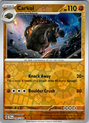 Carkol Reverse Holo 094/162 SV05: Temporal Forces Common - NM - Image 1 of 2