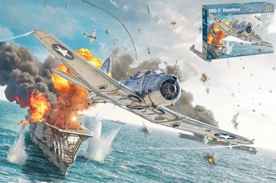 KIT MODELLINO AEREO STATICO ITALERI USN SBD-3 DAUNTLESS MODELLISMO SCALA 1:48 - Immagine 1 di 4