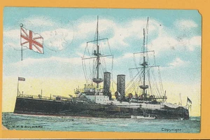 1908 HMS Bulwark Postcard - Oshawa Ontario Postmark - Picture 1 of 2