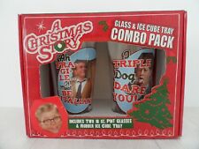 A CHRISTMAS STORY~TWO 16 OZ PINT GLASSES~MISSING RUBBER ICE CUBE TRAY~NIB
