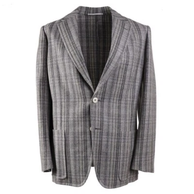 NWT $3495 D'AVENZA Soft-Constructed Layered Check Wool-Cashmere Sport Coat 40 R - Image 1 of 4