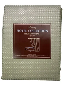 Luxury Hotel Collection Shower Curtain 72” x 72” Sage Green Waffle Textured - Picture 1 of 4
