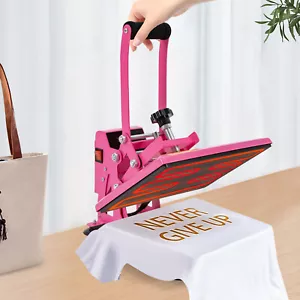 11.8*9 inches, Heat Press Machine FOR DIY T Shirts, T Shirt Press Machine Pink - Picture 1 of 24