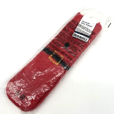NUEVO CON ETIQUETAS Antiguo Azul Marino Acogedor Difuso Cómodo Talla Única Santa Claus 1 Par Calcetines Rojo Foto 1 de 4