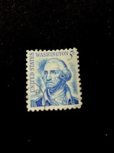 George Washington 5 Cent Blue US Postage 1967 Used Stamp Amazing Condition - Picture 1 of 3