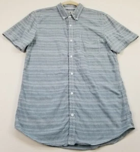 Jeans by Buffalo Button Up Shirt Men's M Medium Blue White Stripes Short Sleeves - Picture 1 of 9