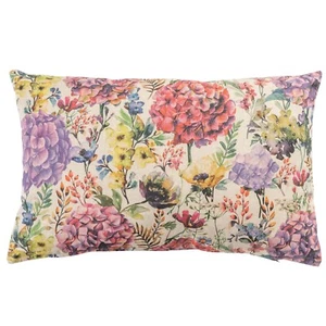 Watercolour Handpainted Meadow Linen Blend XL Rectangular Cushion Cover. 23x15" - Picture 1 of 4