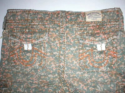 New Boys NWT $98 True Religion Designer Cargo Shorts Camoflauge 10 Girls Green  - Image 1 of 4