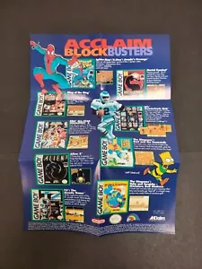 Póster/solo inserción Acclaim Blockbusters (Game Boy GBO) 1993 ACL-DMG-US-2 - Imagen 1 de 20