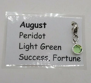 Made with Swarovski Crystal Birthstone Channel Charm; August; Silver Plated - Picture 1 of 3