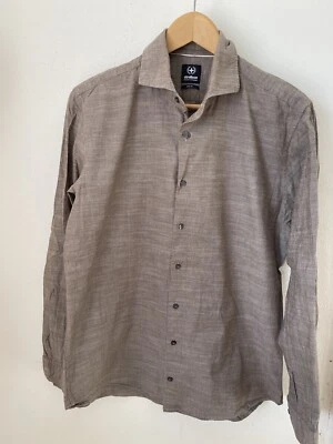 Camisa Strellston Slim Fit Talla 16 Beige Sk98 Foto 1 de 3