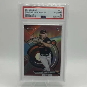 2023 Topps Finest Baseball Gunnar Henderson #100 Rookie Rose Gold PSA 10 - Picture 1 of 3
