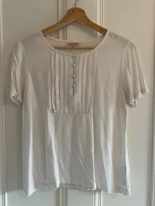 Cath Kidston cream scoop neck short sleeve top blouse, UK size 10 - Picture 1 of 6