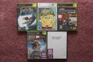 Lot of 5 Xbox Games Time Splitter Spongbob MidnightClub 3 Jade Empire and Larry - Picture 1 of 15