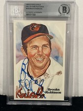 Beckett 1983 Perez-Steele 7th Series Postcard #184 Brooks Robinson auto/10,000