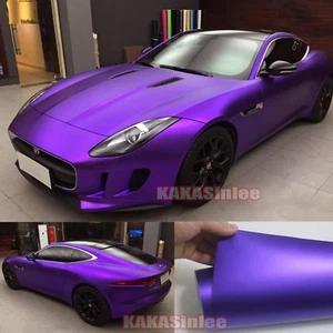 Whole Roll 65FT X 5FT Metallic Matte Chrome Purple Satin Vinyl Wrap Sticker AB - Picture 1 of 6