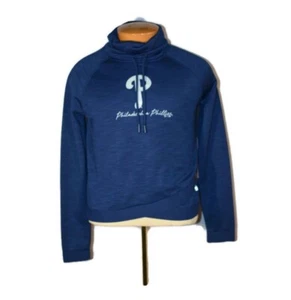 Cute Philadelphia Phillies Hoodie Sweatshirt Size SP Baseball Womens Blue '47 - Picture 1 of 2