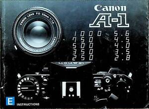 Canon A-1 Camera Instruction Manual  