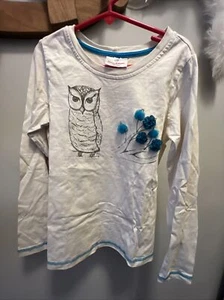 hannah andersson 130 girls t shirt owls  - Picture 1 of 2