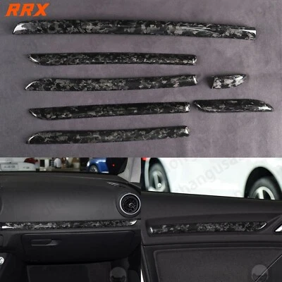 3K Forged Carbon Fiber Interior Door Dashboard Cover For Audi A3 S3 RS3 8V 13-20 - Image 1 of 4