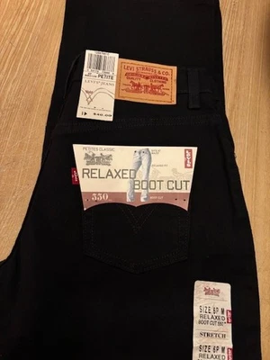 Levis 550 Women’s Jeans 6M Petite BLACK Relaxed Boot Cut Stretch Jeans NWT - Image 1 of 4
