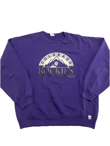 1992 Vintage MLB Colorado Rockies Sweatshirt Crewneck Size XL - Picture 1 of 4