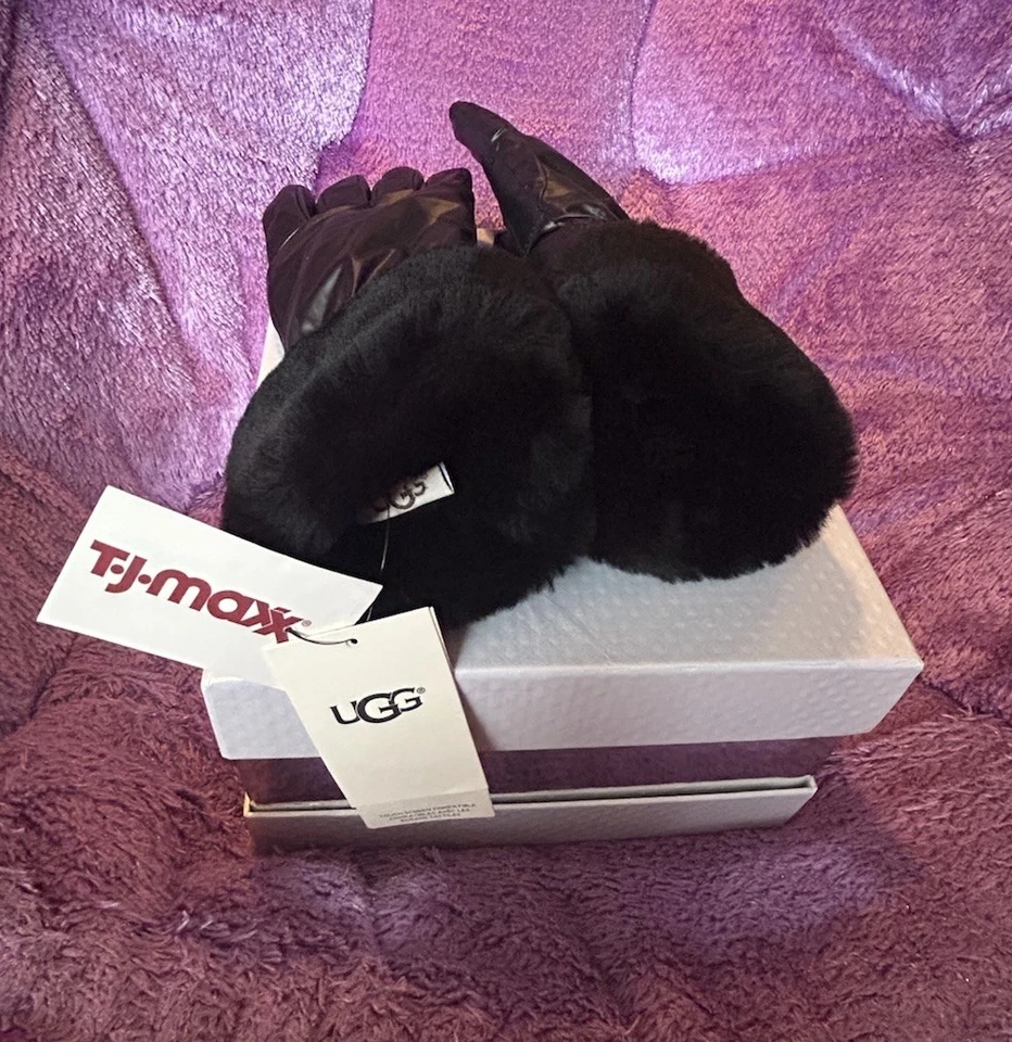 Guantes UGG con Piel (Mujer Talla PEQUEÑA) Negros Nuevos con Etiquetas Foto 1 de 4