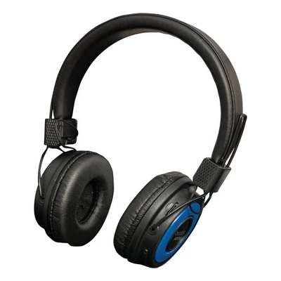 SoundLab Wireless Bluetooth On-Ear Headphones - FM Tuner & Aux Cable - Blue - Image 1 of 4