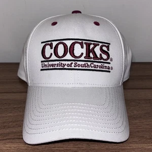 Vintage South Carolina Gamecocks The Game Split Bar SnapBack Hat Cap White - Picture 1 of 6