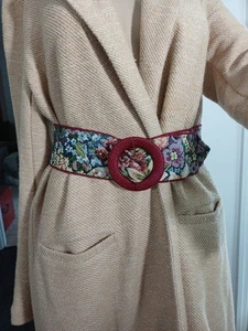 Vintage Gobelin Gürtel Grannycore Hippie Chic Boho M 30 32 - Bild 1 von 10