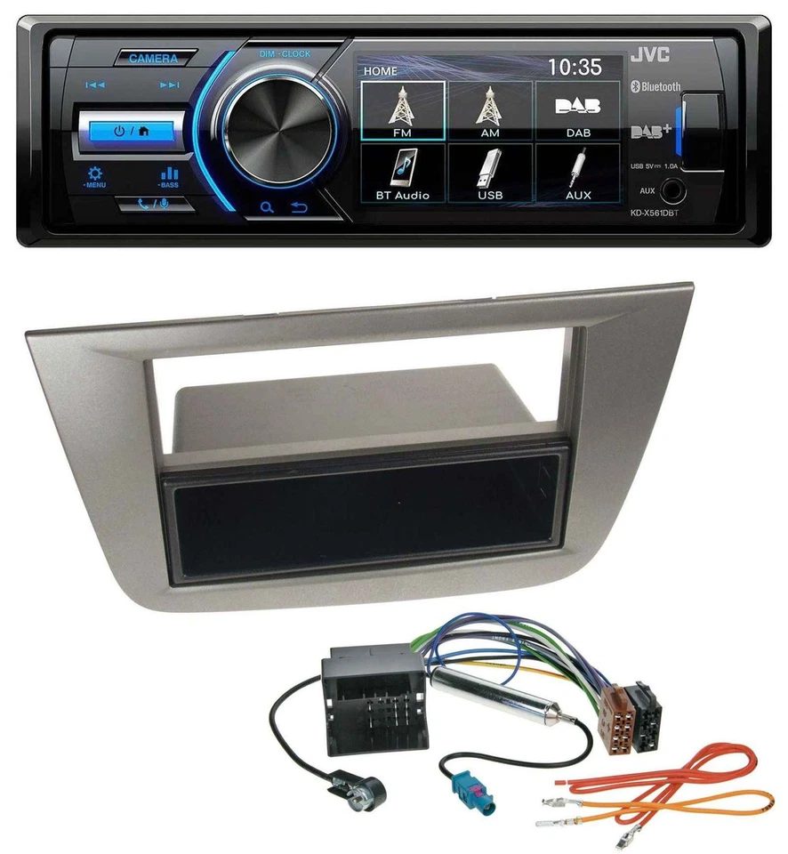 JVC Bluetooth MP3 USB DAB Autoradio für Seat Altea Toledo ab 05 Anthrazit-metall - Bild 1 von 4