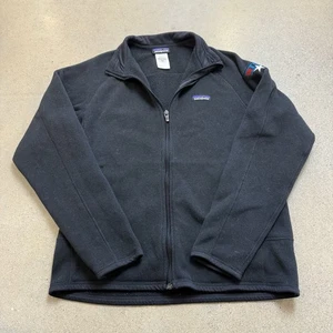 Patagonia Better maglione uomo M nero full zip pile manica lunga logo - Foto 1 di 4