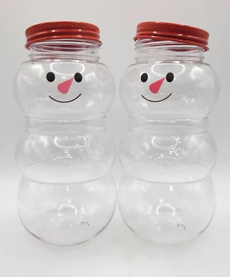 Botes de botellas de plástico muñeco de nieve - caramelos, leche, jugo, manualidades - Juego de 4 Foto 1 de 4