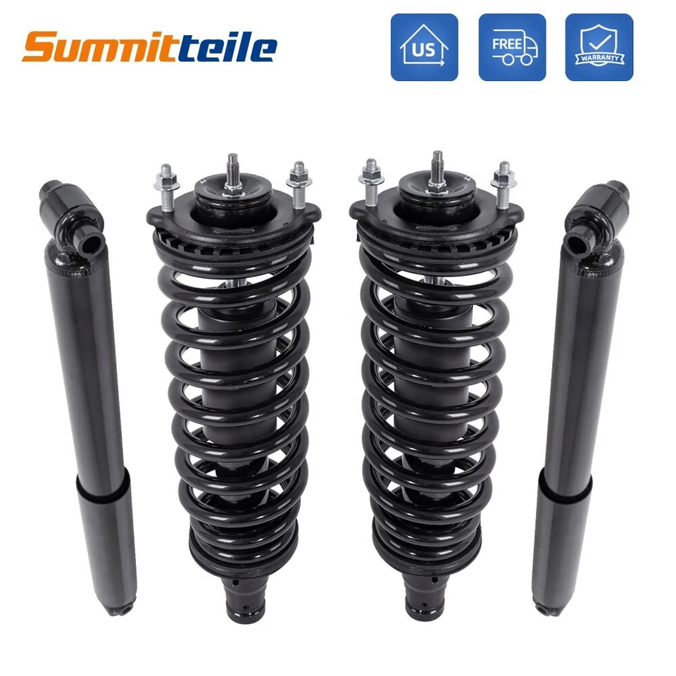 4pcs Front+Rear Struts Shocks Assembly For Chevy Trailblazer GMC Envoy Saab 9-7X Foto 1 de 4
